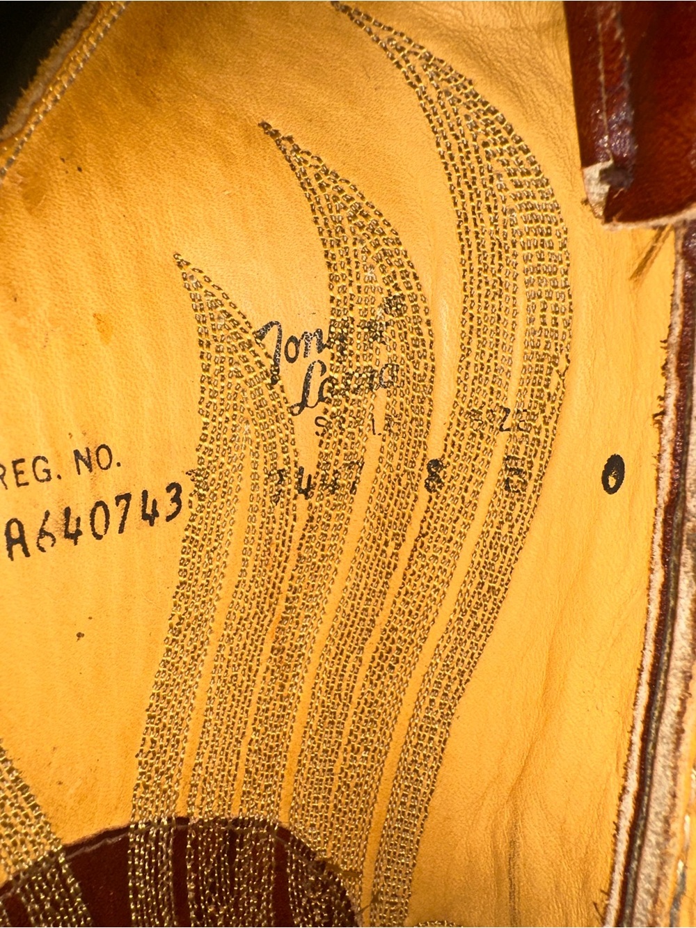 NEW Vintage Tony Lama Brown Leather Cowboy Boots-8 - Picture 7 of 7